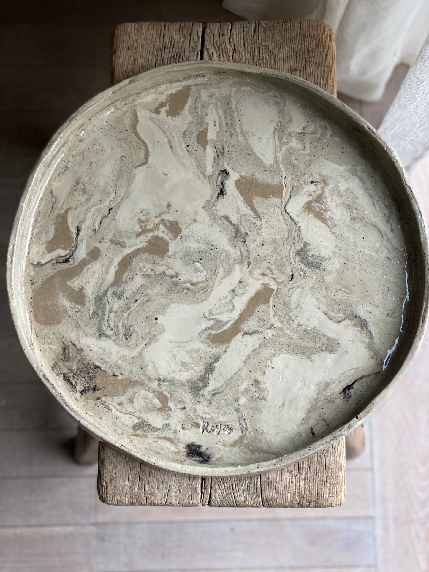 "Vintage" Schaal rechte rand diameter 3