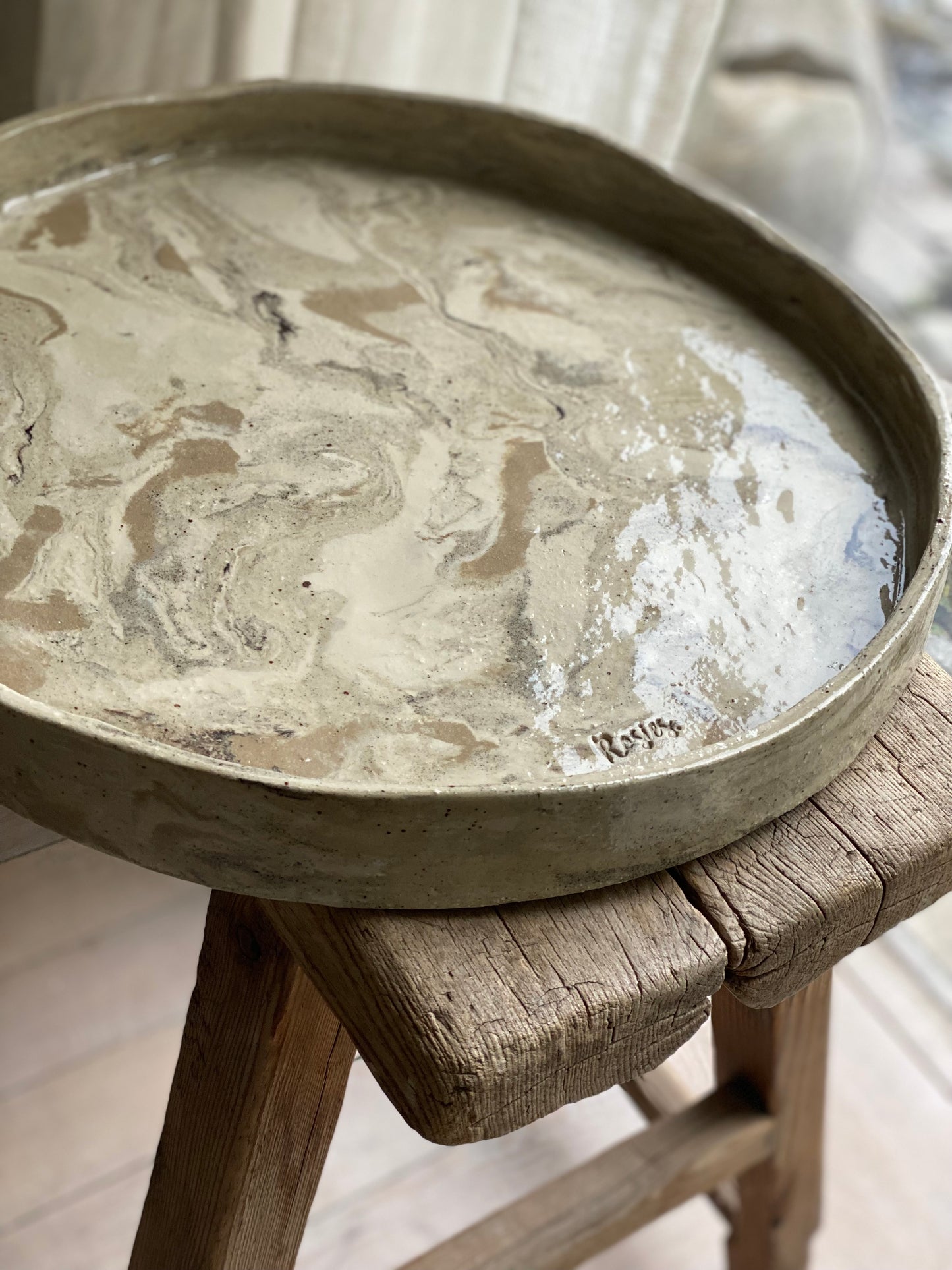 "Vintage" Schaal rechte rand diameter 3